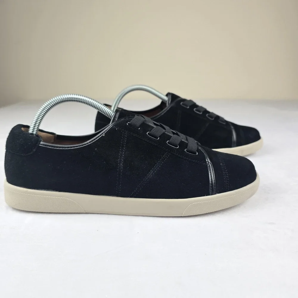 Vionic Black Suede Lace Up Sneakers‎ Women's Comfort Casual Shoes Size 9.5